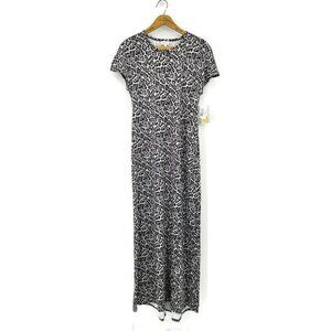 New LulaRoe Maria Dress Womens XXS Snow Leopard Maxi Grey Black